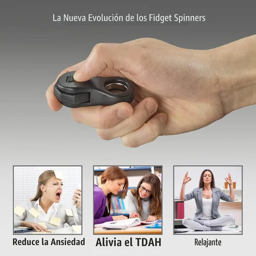 Miniatura 3 de Yolscue Juguete para ansiedad, juguete giratorio para adultos y niños, regalos adecuados para niños con autismo y TDAH, juguete silencioso de Negro