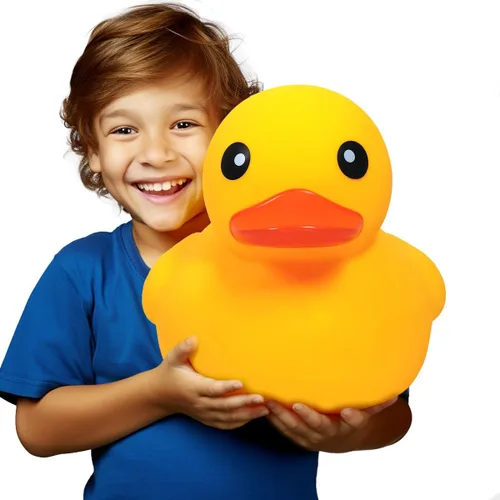 Miniatura 13 de 10.3 pulgadas Sin Agujero Gigante/Grande Impermeable Sin Ruido 'Bebe' Pato de Goma Divertido Amarillo/Ducikes Juguete de Baño/Piscina/Agua Sin