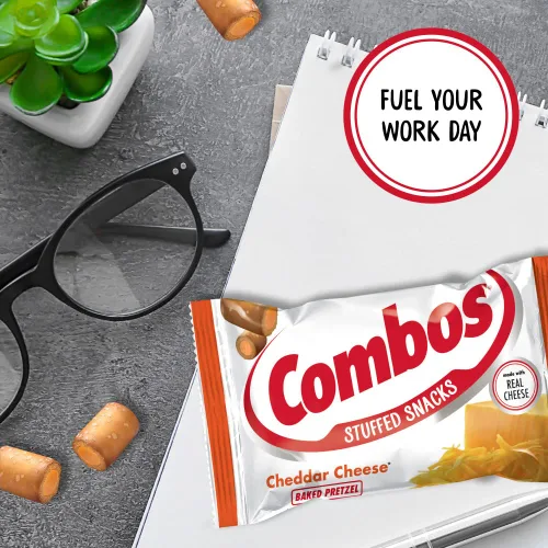 Miniatura 4 de Bolsas de aperitivos de pretzel y queso Cheddar COMBOS 1,8 onzas, paquete de 18, aperitivos horneados de pretzel y queso COMBOS Caja a granel