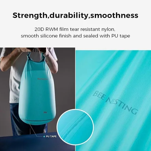 Miniatura 6 de Bee Nesting Juego de bolsas secas ultraligeras para mochileros, saco seco impermeable para camping, senderismo, motocicleta, saco de cosas ligeras