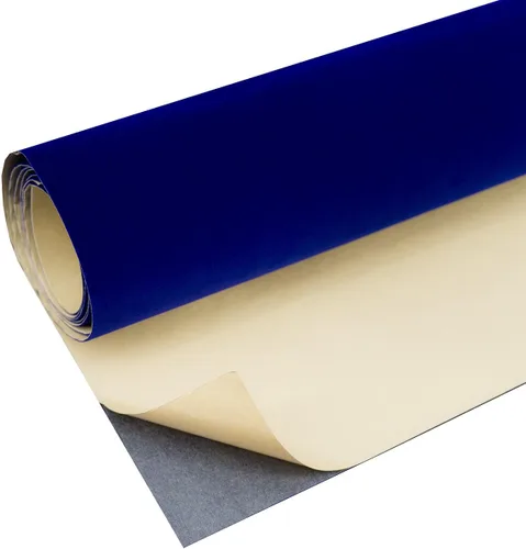 Revestimiento de terciopelo autoadhesivo para cajones de joyas, rollo de tela, tapicería, pegatina para tapicería (azul rey)
