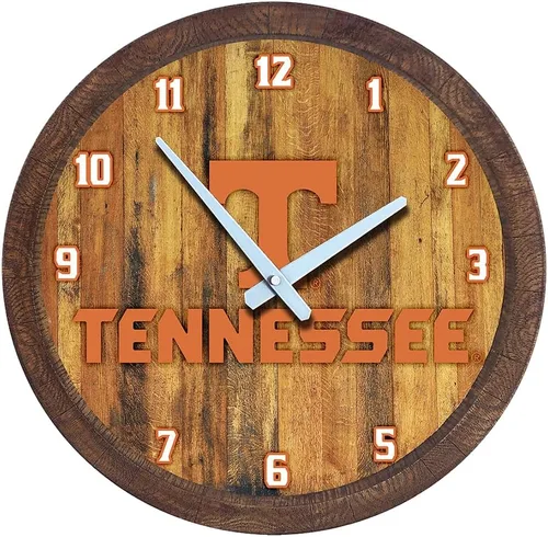 Miniatura 24 de The Fan-Brand NCAA Oklahoma Sooners: Reloj de pared con parte superior de barril de imitación para decoración de bar, decoración de fiesta