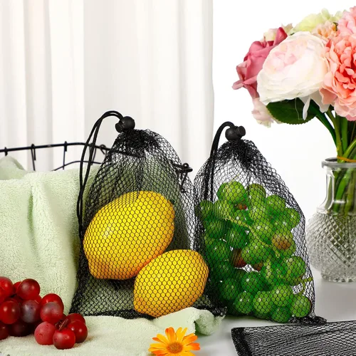 Miniatura 7 de TecUnite 10 Piezas Bolsas de Malla con Cordón Bolsas de Lavandería Grandes de Malla de Nailon Bolsa de Malla para Regalo Apta para Lavavajillas