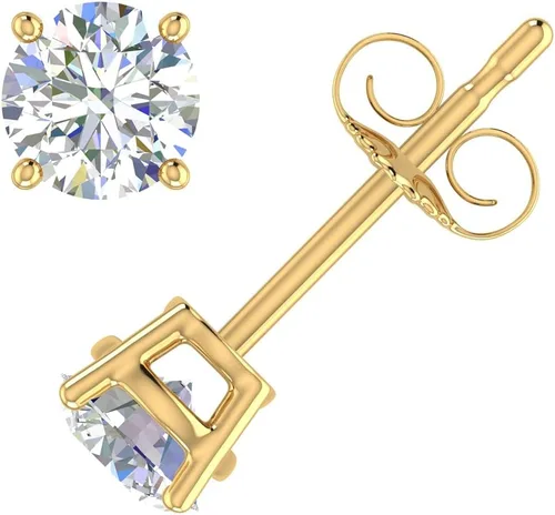 Miniatura 2 de Aretes de diamante con 4 puntas de 38 a 0.70 quilates en oro de 14 quilates, con certificación IGI