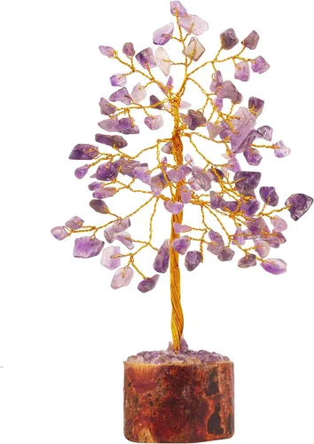 Miniatura 9 de FASHIONZAADI Árbol de dinero bonsái de amatista, árbol de dinero de cristal Feng Shui, piedras preciosas de chakras, cristales curativos de buena