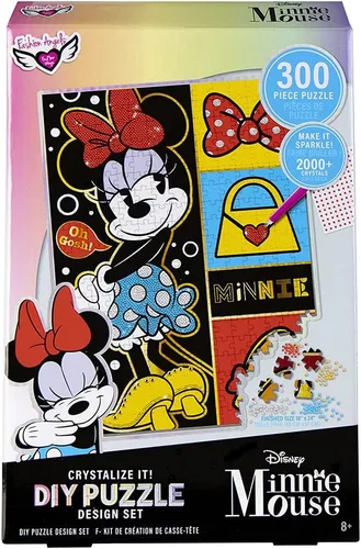 Miniatura 3 de Fashion Angels Disney Minnie Mouse Crystalize It! Kit de rompecabezas de bricolaje codificado por colores con más de 2000 gemas de diamante