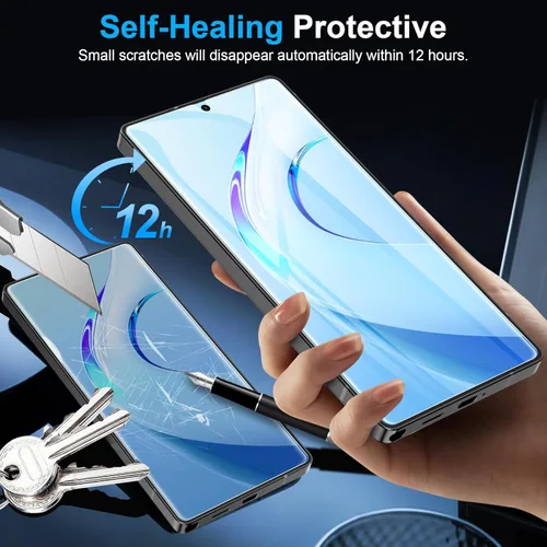Miniatura 5 de LYWHL Paquete de 3 protectores de pantalla para Samsung Galaxy S25 Ultra [como el desbloqueo original de huellas dactilares], película protectora
