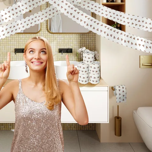 Miniatura 7 de Poop - Decoraciones de feliz cumpleaños para mujeres, hombres, ella, él, 3 capas, 150 hojas, rollo de papel higiénico novedoso, papel higiénico