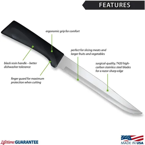 Miniatura 2 de RADA Anthem Series - Cuchillo de corte de acero inoxidable con mango ergonómico de resina negra, 11-5/8 pulgadas, paquete de 2