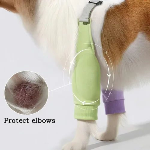Miniatura 3 de Coderas para perros, rodilleras, tratamiento de callos para heridas, patas delanteras para dejar de lamer, perros medianos y grandes, L, color morado