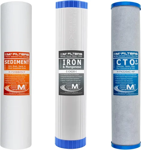 Miniatura 8 de Applied Membranes Inc. Reemplazo de cartucho de filtro de agua de 3 etapas para toda la casa, incluye cartuchos de filtro de sedimentos, carbono