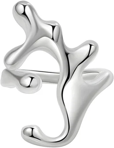 Miniatura 92 de 925 Sterling Silver Ring Minimalist Adjustable Rings Band Handmade Rings for Women Girls