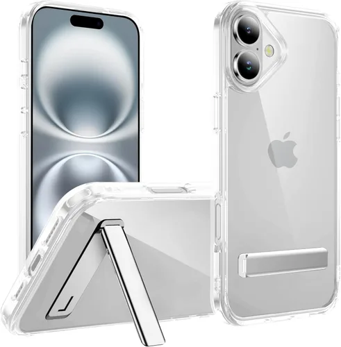 Miniatura 22 de CEDO Funda con soporte para iPhone 15, ajustable en 3 direcciones con soporte de metal, parachoques resistente a golpes de grado militar, cubierta