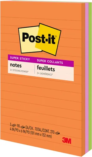 Miniatura 13 de Post-it notas superadhesivas, 5 x 8 pulgadas, Rio de Janeiro Collection