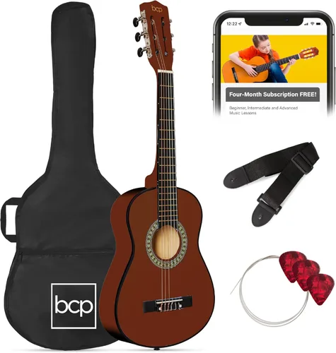 Miniatura 25 de Best Choice Products Kit de Iniciación de Guitarra Acústica de Madera Completa para Principiantes de 38 Pulgadas con Funda de Transporte, 6 Púas