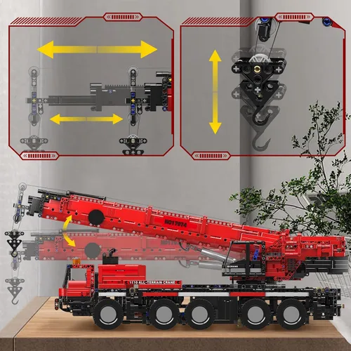 Miniatura 3 de Mould King 17074 Engineering LTM Crane: Modelos de máquina de grúa de construcción con control remoto todo terreno perfectos para entusiastas
