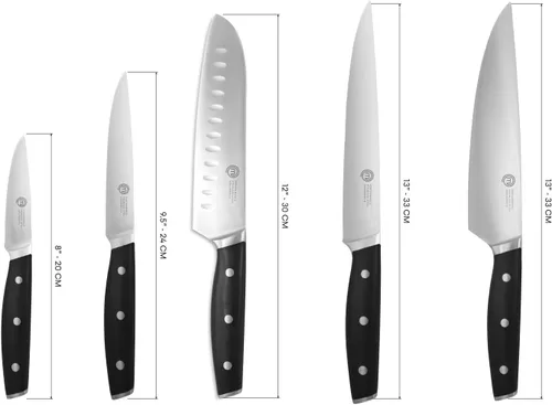 Miniatura 7 de MasterChef - Juego de cuchillos de chef con bolsa, juego de rollo de cuchillos con 5 cuchillos de cocina de calidad profesional para cocina precisa