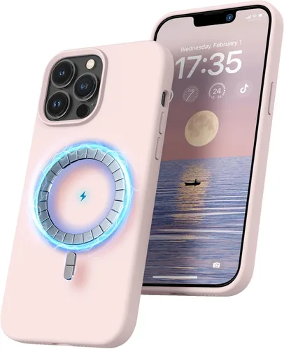 Miniatura 9 de RIZUS - Funda de silicona magnética para iPhone 13 Pro Max [compatible con MagSafe], funda delgada con forro de microfibra antiarañazos, a prueba