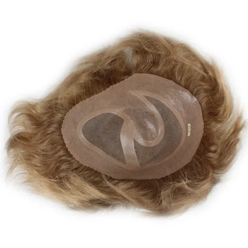 Miniatura 14 de Voloria Encaje francés de cabello humano real con piel fina PU para hombre Stock Toupee Hair Pieces #18