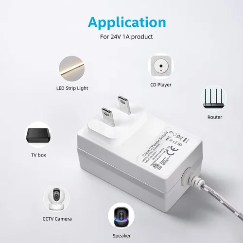 Miniatura 4 de Transformador de timbre de 24 voltios 110V/120V AC a DC 24V Adaptador compatible con tiras de luces LED