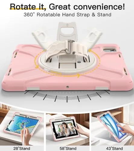 Miniatura 4 de BRAECN Funda para iPad Air de 11 pulgadas 2026 (M4) 2025 (M3) 2024 (M2), iPad Pro de 11 pulgadas (4ª/3ª/2ª/1ª) y Air 10.9 pulgadas (5ª/4ª) con Rosa