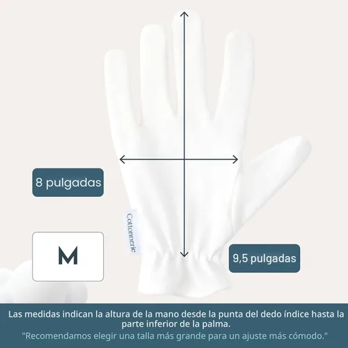 Miniatura 6 de 8 pares de guantes de algodón originales Cottonnerie para manos secas al dormir, guantes hidratantes durante la noche, guantes hidratantes