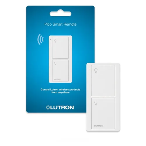 Lutron Pico - Control remoto para interruptor inteligente Caseta, control de 2 botones, control de encendido/apagado, para uso en mesa o montaje en