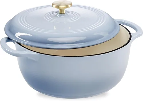 Miniatura 27 de Best Choice Products - Horno holandés redondo de hierro fundido esmaltado de 6 cuartos de galón, utensilios de cocina pretratados de alta
