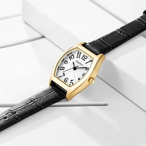Miniatura 8 de Reloj Szaikyri en Forma de Barril para Mujeres con Números Árabes Fáciles de Leer, Reloj de Vestir para Damas