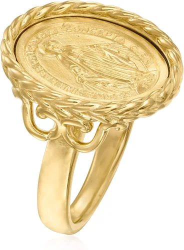 Miniatura 3 de Ross-Simons Anillo italiano de oro de 18 quilates sobre marco de medalla milagrosa