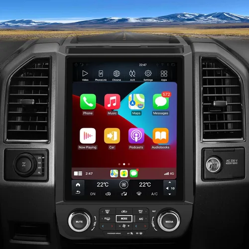 AWESAFE Estéreo de coche para Ford F150 2015-2020 actualización, 12 pulgadas, estilo T, pantalla táctil, radio 8 núcleos, Carplay F150,