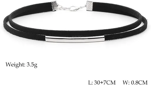 Miniatura 3 de JAKAWIN Gargantilla Collar Ajustable Negro Collar Collares para Mujer NK134