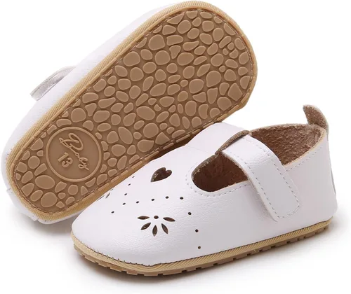 Miniatura 30 de RVROVIC Mocasines de princesa para bebé, zapatos brillantes de Mary Jane, zapatos de cuna de suela suave y ligera de primera calidad, zapatos