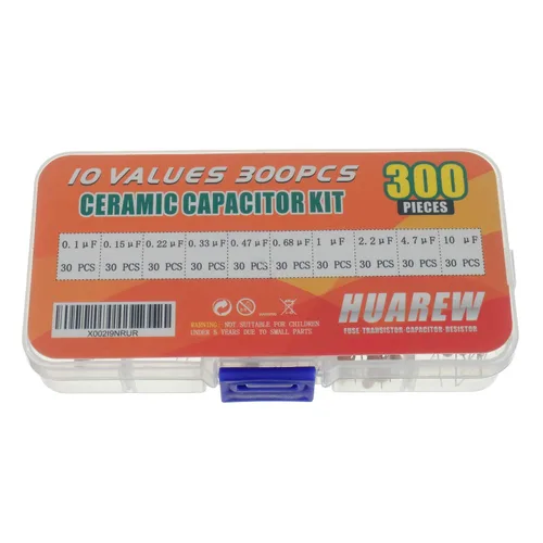 Miniatura 3 de 10 Valores 300 piezas de condensador de cerámica 0.1 0.15 0.22 0.33 0.47 0.68 1 2.2 4.7 10 uF/100-10000 nF Surtido Kit