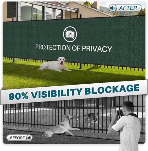 Miniatura 4 de COARBOR Pantalla de Privacidad para Cerca de 4' x 12', Malla de Protección contra Viento Resistente, Cubierta de Red de Sombra para Pared Exterior