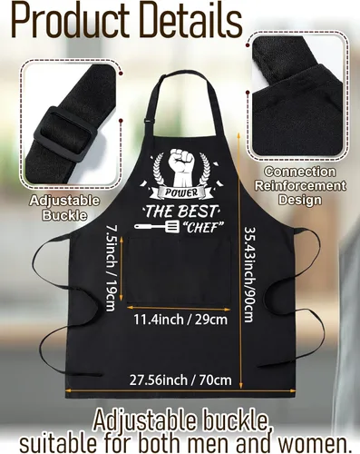 Miniatura 3 de Delantales personalizados con bolsillos, delantales de cocina para mujeres y hombres con logotipo de chef, regalos para papá, mamá, marido y amigo