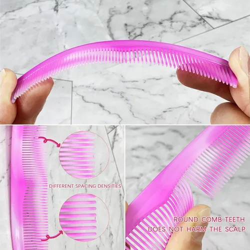 Miniatura 4 de zYoung Juego de 50 peines de pelo de plástico fino con bolsillo para mujeres y hombres, peine de aderezo fino, Peines para cabello