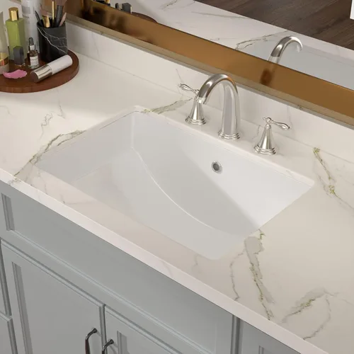 Miniatura 27 de Lordear Fregadero de baño blanco con un agujero de 24 x 20 pulgadas, un agujero, porcelana, cerámica, lavabo para lavabo de baño de 24 pulgadas
