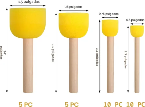 Miniatura 2 de Juego de 30 esponjas redondas, pinceles de esponja redondos para pintar, esponjas de pintura para acrílico, herramientas de pintura para niños