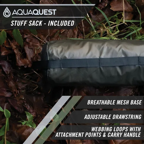 Miniatura 4 de AquaQuest Defender - Lona resistente impermeable (20,000 mm) con costuras selladas para camping, bushcraft y supervivencia Verde oliva (Olive Drab)
