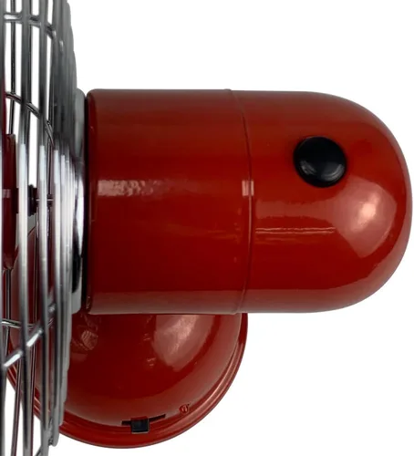 Miniatura 8 de Good Housekeeping 92521 Ventilador personal retro de 5" de metal completo con oscilación alimentado por USB, color rojo carmesí