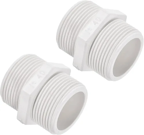 Miniatura 12 de M METERXITY Paquete de 4 accesorios de tubería de rosca macho de PVC – conector de manguera adaptador de rosca macho hexagonal G1/2, adaptador