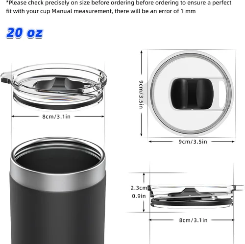 Miniatura 2 de Paquete de 2 tapas de repuesto para vasos YETI de 20 onzas, Lowball de 10 onzas y taza con popote de 25 onzas, cubierta de repuesto con interruptor