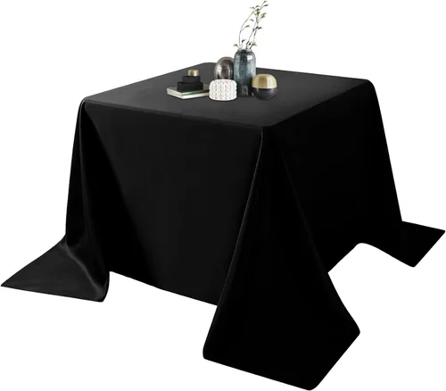 Miniatura 90 de Ascoza Paquete de 2 manteles rectangulares blancos de 60 x 84 pulgadas, tela de poliéster de 4 pies, para bodas, banquetes, restaurantes y fiestas