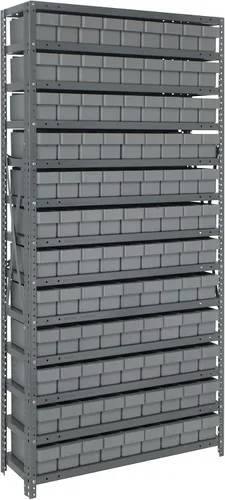 Miniatura 558 de Quantum QSBU-245BK Heavy Duty Shelving Unit with (7) Shelves and (24) QUS245 Black Bins for Garage Warehouse Storage Distribution 400 lb Load