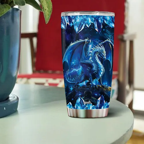 Miniatura 4 de Vaso Tumbler de Dragón Azul Regalos para Mujeres Niñas Hija Taza de Café 20oz Acero Inoxidable Aislado con Tapa Botella de Agua Taza de Viaje Regalo