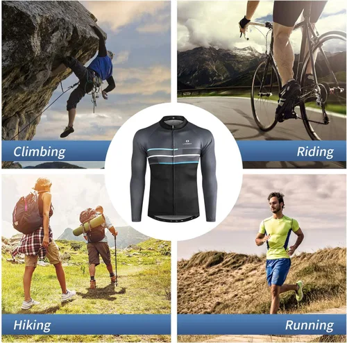 Miniatura 7 de LAMEDA Cycling Jersey Mens Long Sleeves Athletic Bicycle Mountain Bike
