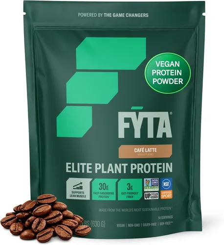 FYTA Proteína vegana en polvo – Proteína en polvo a base de plantas con mejor sabor y textura que la proteína de suero – 1.06 oz sin OMG y sin