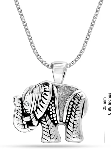 Miniatura 3 de LeCalla Collar con colgante de elefante de plata de ley 925, lindos animales de la buena suerte, pulseras, aretes, joyería para mujeres y mujeres