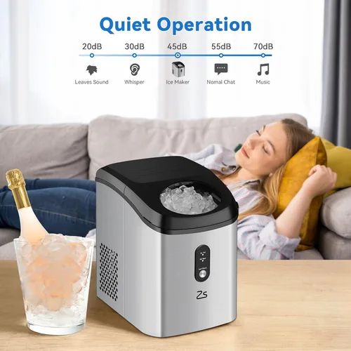 Miniatura 4 de Nugget - Máquina de hielo para encimera con hielo masticable suave, máquina de hielo portátil con autolimpieza, 33 libras/24 horas, operación